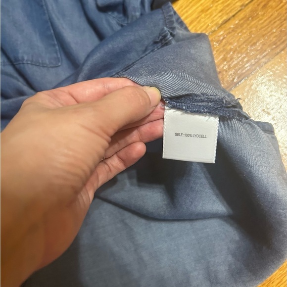JANE & DELANCEY Women's Blue Soft Lyocell Chambray Button Down Shirt M - Picture 7 of 9